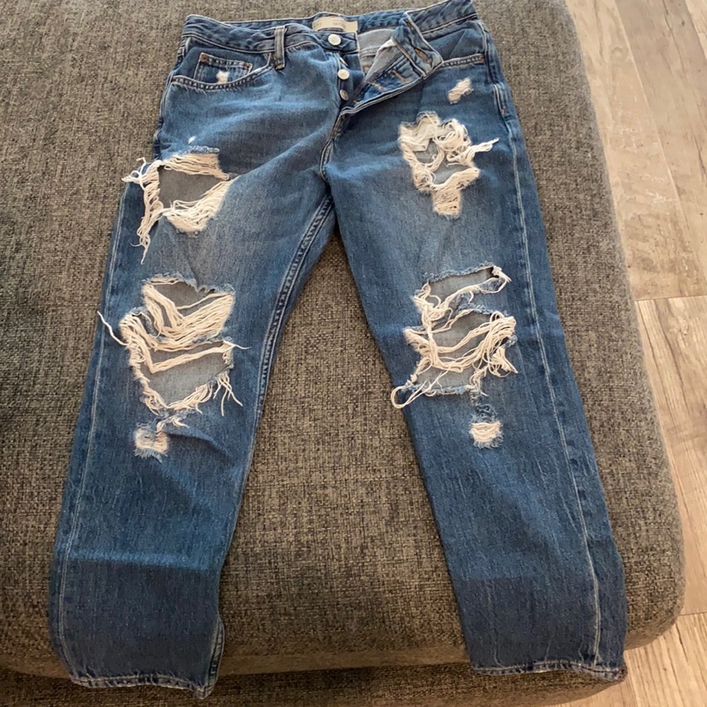 Top shop Womens Ankle Ripped Jeans